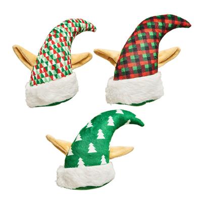 ETHICAL/SPOT Holiday Elf Hat Dog Toy Asst 6"