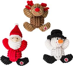 ETHICAL/SPOT Holiday Knot-For-Nothing Dog Toy 6.5" Asst