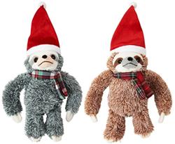 ETHICAL/SPOT Holiday Sloth Dog Toy 12" Asst