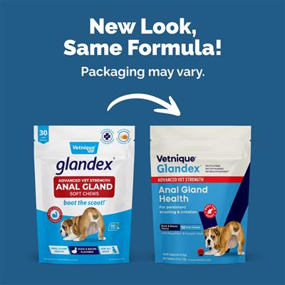 Glandex Anal Gland Support Soft Chews - Duck & Bacon Flavor 30 ct.