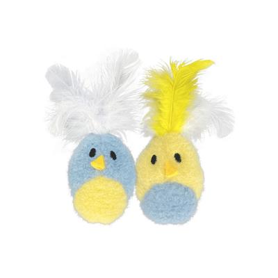 MULTIPET Feather Bird w/ Catnip 2pk