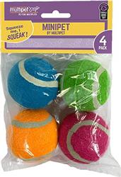 MULTIPET Minipet Squeaky Tennis Ball 4pk