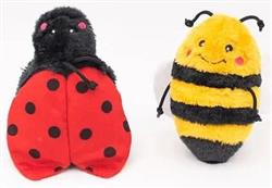 ZIPPYPAWS Crinkle 2-Pack Bee & Ladybug