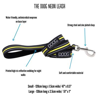 DOOG Neoprene Dog Leash NEON