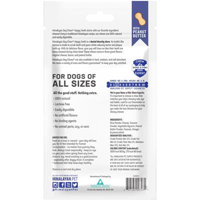 Himalayan Pet Supply Dental Chew Happy Teeth Peanut Butter