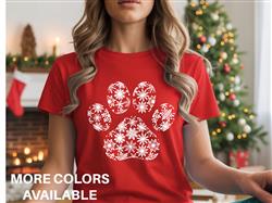 Christmas Shirt | Holiday Shirt | People Shirt | Printed Tshirt | Dog Lover Gift | SNOWFLAKE PAWS