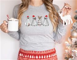 People Tee | People Shirts | Printed Tshirt | Human Dog Gear | Dog Lover | Long Sleeve | HOLIDAY DOG GHOSTS