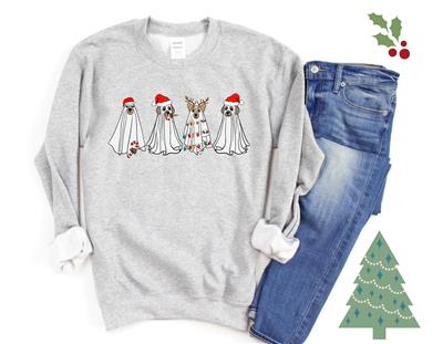 Holiday Shirt | Christmas Sweatshirt | Crew Neck | People Shirt | Tshirt | HOLIDAY GHOST DOGS