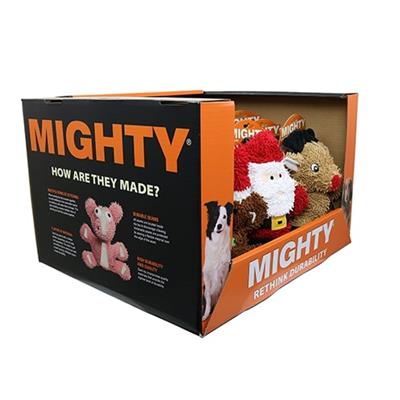 Mighty® Microfiber Ball Gingerbread Man, Santa & Reindeer PDQ - 15 Units