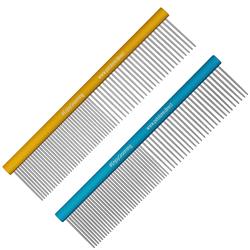 Limited Edition 7.5" Gold and Blue 50/50 Comb Set by PetStore.Direct