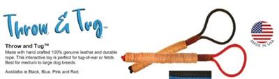 Throw & Tug Leather & Rope Interactive Dog Throw