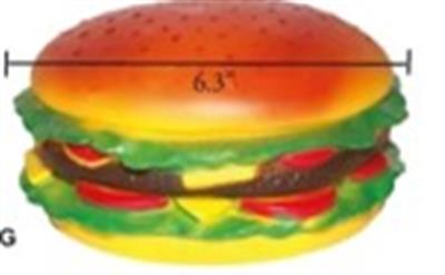 Large Vinyl Squeak Hamburger Dog Toy