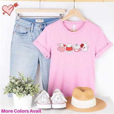 Valentine Shirt | People Shirts | Printed Tshirt | Cat Lover Gifts | Unisex | Valentines Day Cats