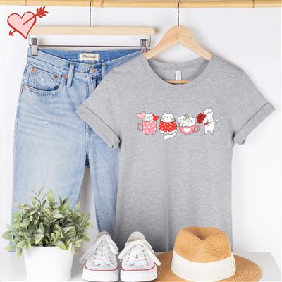 Valentine Shirt | People Shirts | Printed Tshirt | Cat Lover Gifts | Unisex | Valentines Day Cats