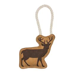 Natural Leather Deer Tug Dog Toy