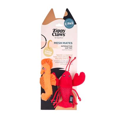 ZippyClaws® Mesh Mates 2-Pack - Seahorse and Lobster