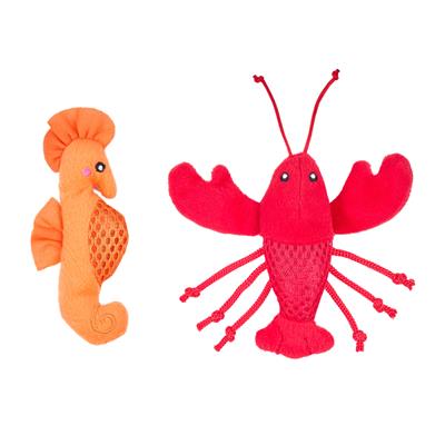 ZippyClaws® Mesh Mates 2-Pack - Seahorse and Lobster