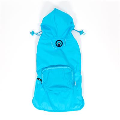 Light Blue Pocket Fold Up Raincoat