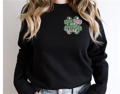 St. Patrick's Day Sweatshirt | Dog Lover Gift | Crewneck Sweatshirt | Holiday Shirt | People Shirt | SHAMROCK POCKET