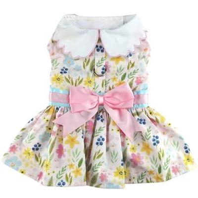 Pastel Meadow Dog Dress with Leash & D-Ring