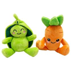 Peas and Carrot 2 Pack Plush Dog Toy