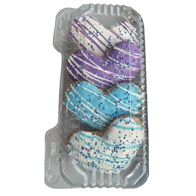 Winter Collection - 3" Jumbo Heart Shaped Gourmet Cookies, 4 pack