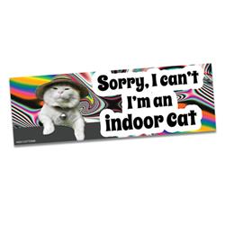 Sorry, I can't I'm an indoor cat  -  Bumper Magnets