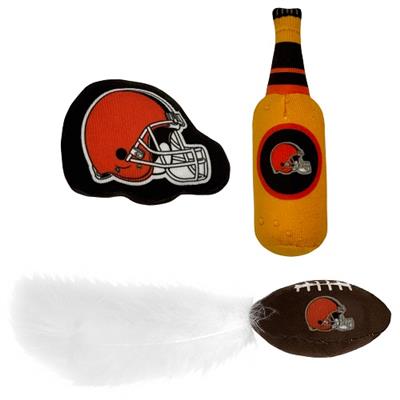 CLEVELAND BROWNS 3 PC CAT NIP TOY SET