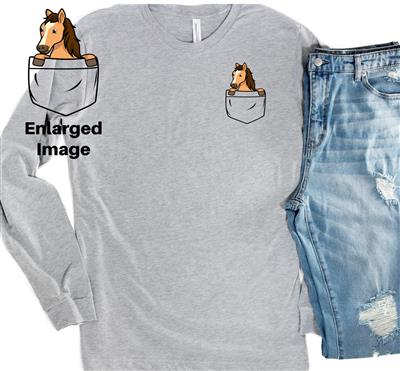 People Tee | People Shirts | Printed Tshirt | Human Dog Gear | Dog Lover | Long Sleeve | HORSE POCKET SHIRT