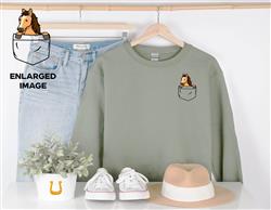 Horse Sweatshirt | Dog Lover Gift | Crewneck Sweatshirt | Holiday Shirt | People Shirt | HORSE POCKET