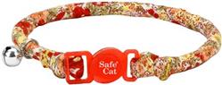COASTAL Safe Cat Round Fashion Collar 3/8" x 8-12" Red Floral