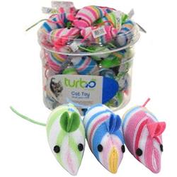 COASTAL TURBO CAT TOY BIN Printed Mice 45ct