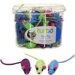 COASTAL TURBO CAT TOY BIN String Mice 90ct