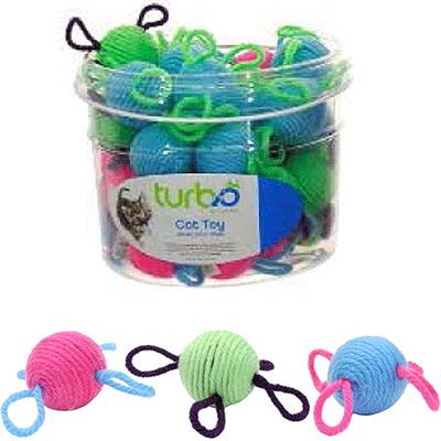 COASTAL TURBO CAT TOY BIN Wool Balls 36ct