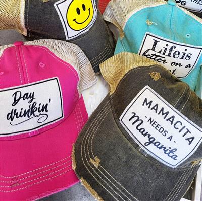 "Mamacita Needs A Margarita" Distressed Trucker Cap
