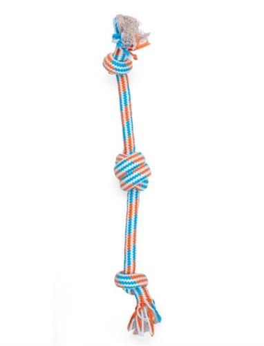 ThoozyPet 3-Knot Rope Dog Toy Blue / Red 16"