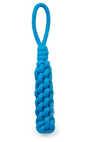 ThoozyPet Knotted Stick Rope Dog Toy with Handle Blue 11"