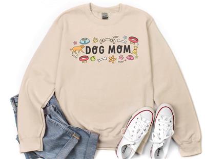 Dog Mom Sweatshirt | Dog Lover Gift | Crewneck Sweatshirt | Holiday Shirt | People Shirt | DOG MOM CREWNECK