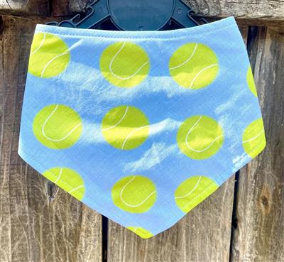 Bandana - Tennis Balls - Blue Gray & Lime Green