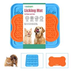 GOOPAWS Licking Mat 2 Pack, Orange & Blue