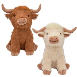 Multipet Highland Cow Shaggy Plush Dog Toy Brown/Cream