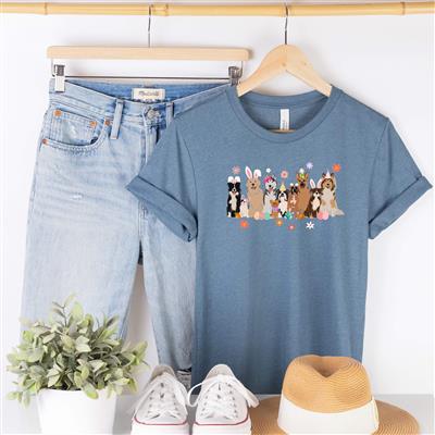 Easter Shirt | Dog Mom | People Shirts | Printed Tshirt | Human Dog Gear | Unisex | EASTER DOGS SHIRT