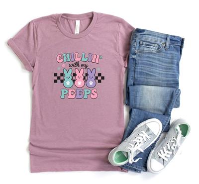 Easter Shirts | People Shirts | Printed Tshirt | Human | Cat | Dog | Graphic | CHILLIN WITH MY PEEPS