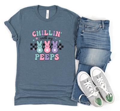 Easter Shirts | People Shirts | Printed Tshirt | Human | Cat | Dog | Graphic | CHILLIN WITH MY PEEPS