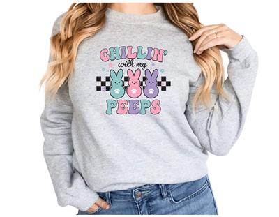 Easter Shirt | Dog Mom Sweatshirt | Dog Lover Gift | Crewneck Sweatshirt | Holiday Shirt | People Shirt | CHILLIN WITH MY PEEPS