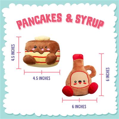 SnugArooz Pancake and Syrup Plush Dog Toy 4" 2pk