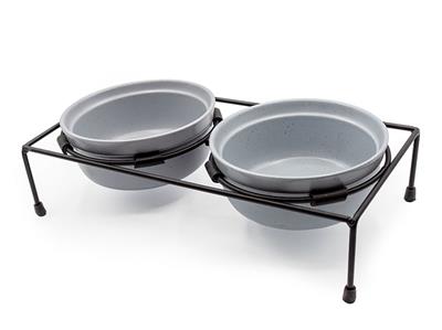 ThoozyPet Stoneware Pet Double Diner Slate