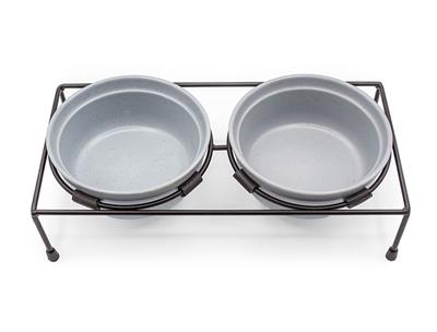 ThoozyPet Stoneware Pet Double Diner Slate