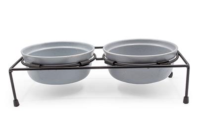 ThoozyPet Stoneware Pet Double Diner Slate
