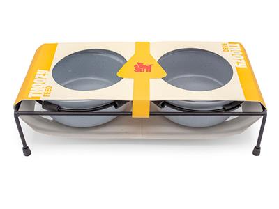 ThoozyPet Stoneware Pet Double Diner Slate